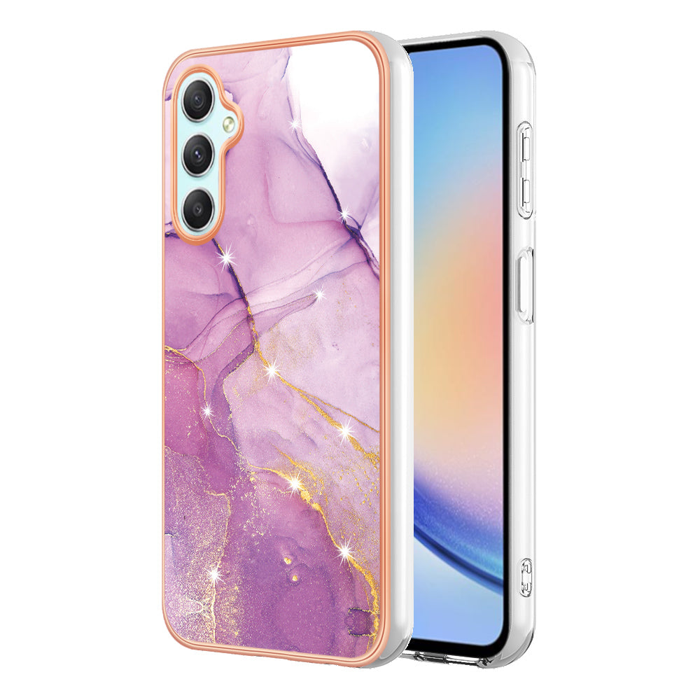 YB IMD Series-2 For Samsung Galaxy A24 4G Electroplating Cover IMD Marble Pattern Phone Case TPU Shell YB IMD Series-2 For Samsung Galaxy A24 4G Electroplating Cover IMD Marble Pattern Phone Case TPU Shell